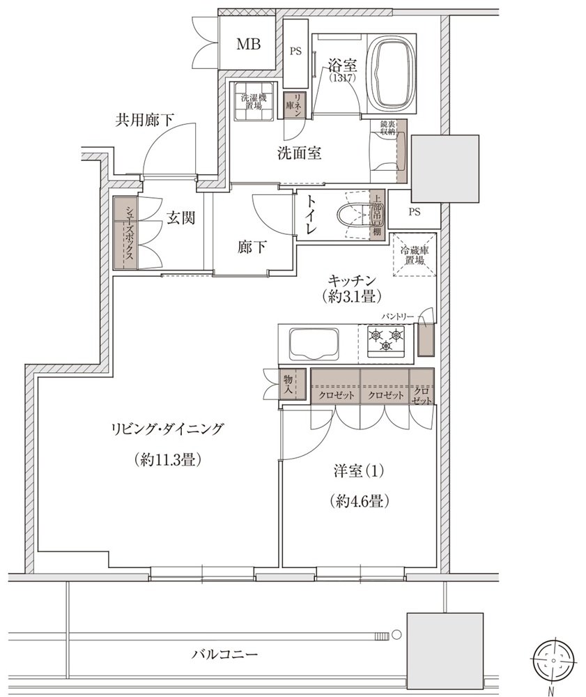 ブランズタワー大阪梅田 間取り R TYPE