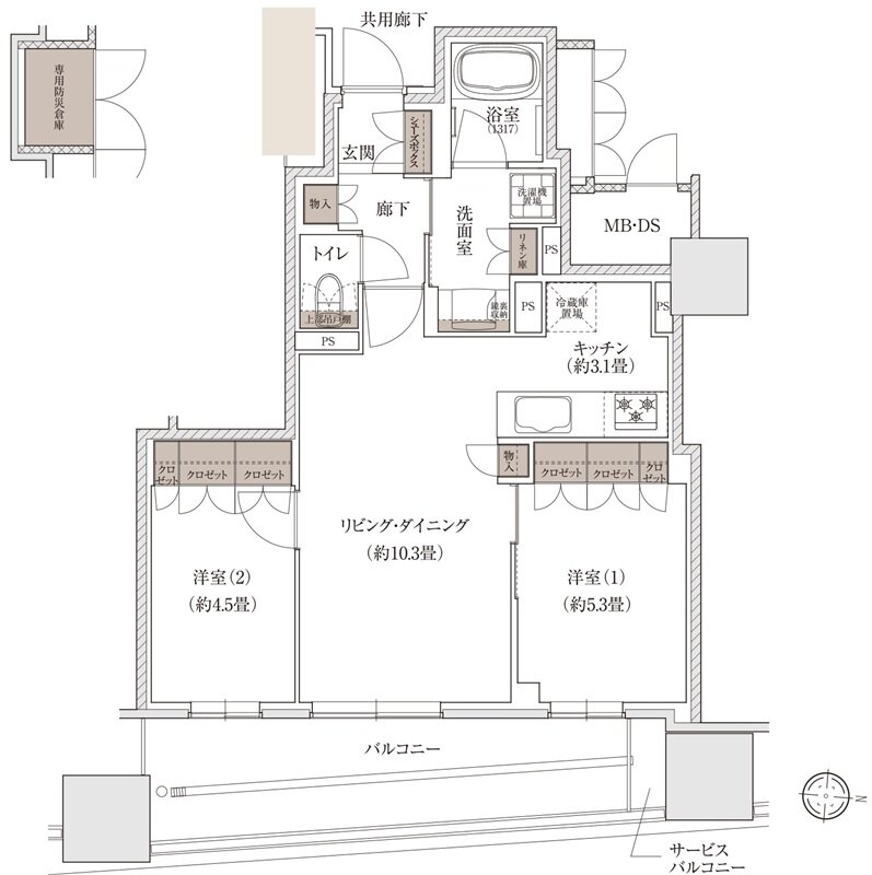 ブランズタワー大阪梅田 間取り C TYPE