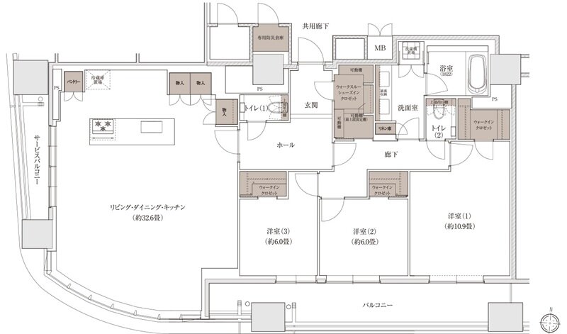 ブランズタワー大阪梅田 間取り S-F TYPE