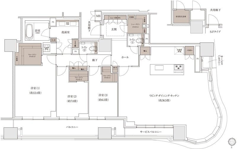 ブランズタワー大阪梅田 間取り S-I TYPE