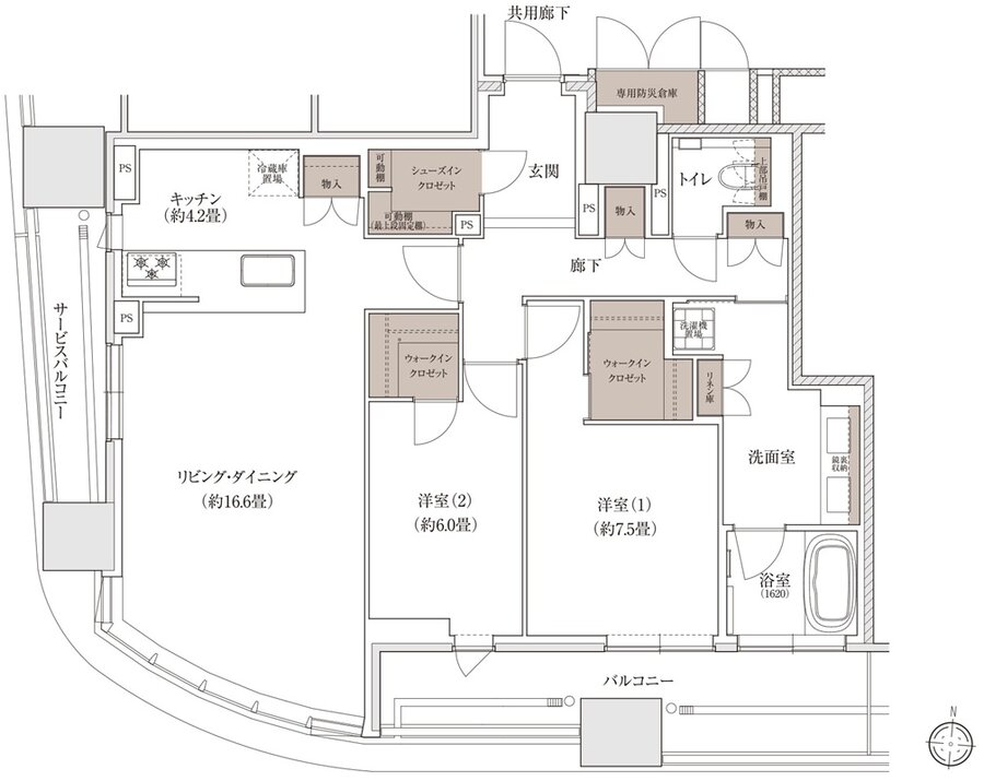 ブランズタワー大阪梅田 間取り P-A TYPE