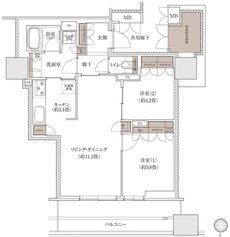 ブランズタワー大阪梅田 間取り V' TYPE