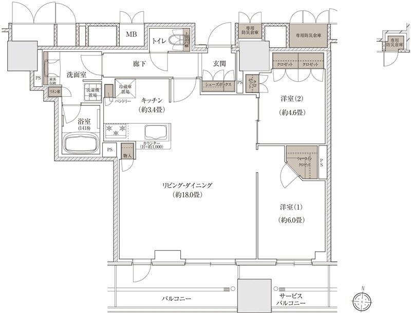 ブランズタワー大阪梅田 間取り N' TYPE