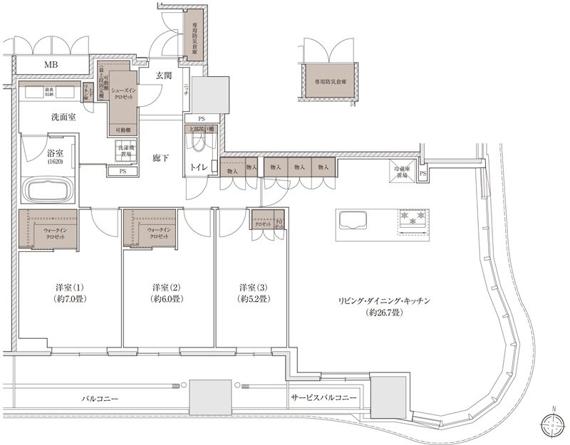 ブランズタワー大阪梅田 間取り O' TYPE