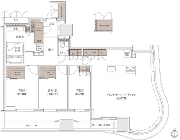 ブランズタワー大阪梅田 間取り O' TYPE