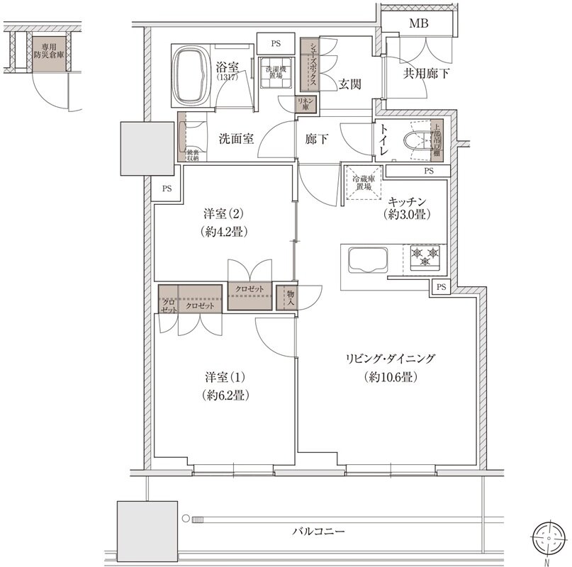 ブランズタワー大阪梅田 間取り S TYPE