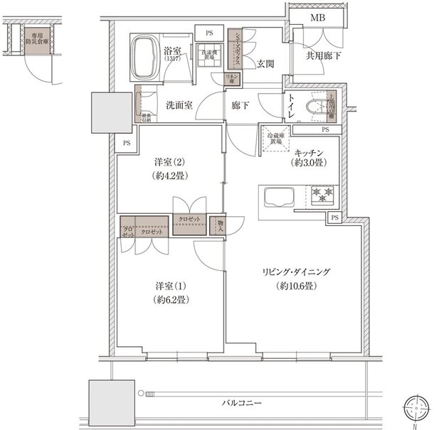 ブランズタワー大阪梅田 間取り S TYPE