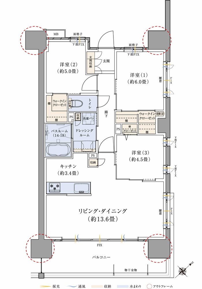 サーパス富山桜橋 間取り Dタイプ