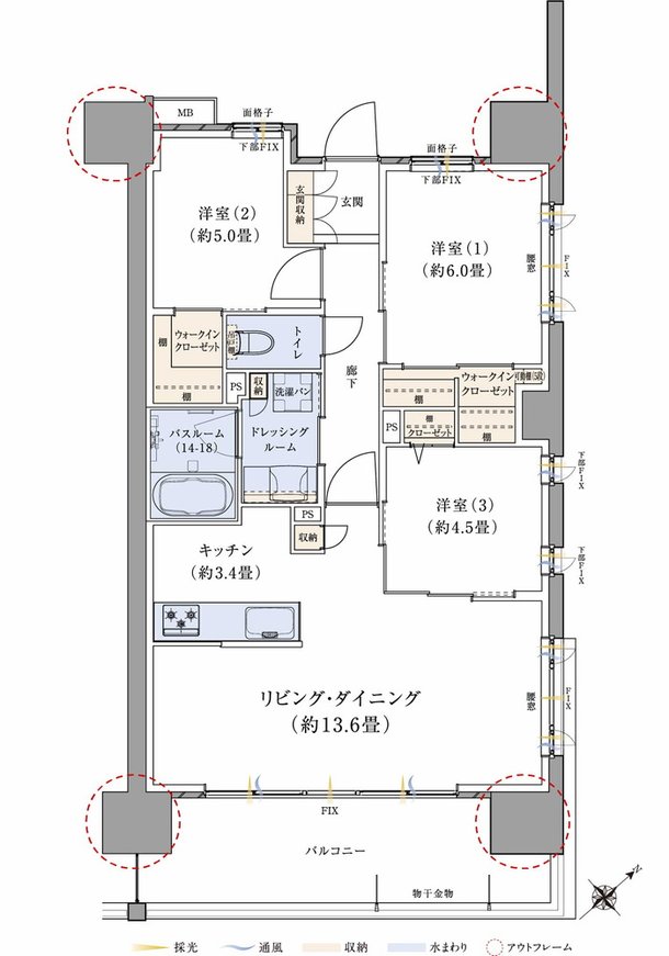 サーパス富山桜橋 間取り Dタイプ