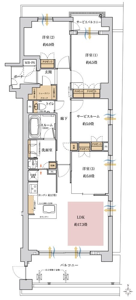 ワコーレ塚口アベンティア 間取り C1 type