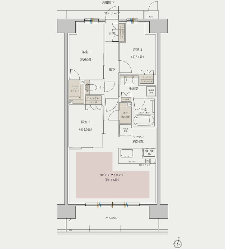 ローレルコート赤池 間取り I type