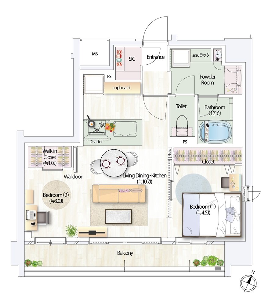 デュオヒルズ仙台一番町一丁目 間取り Eタイプ(先着順)