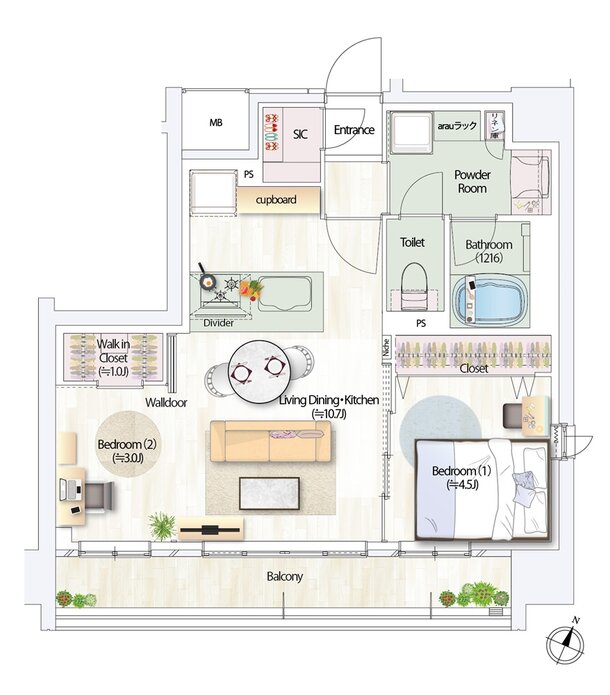 デュオヒルズ仙台一番町一丁目 間取り Eタイプ(先着順)