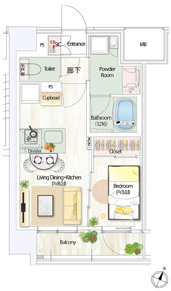 デュオヒルズ仙台一番町一丁目 間取り Aタイプ(先着順)