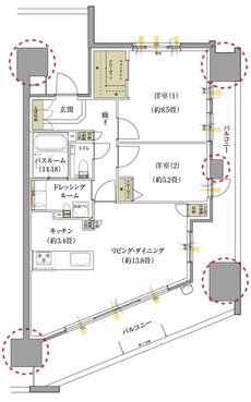 サーパス庚午中ザ・レジデンス 間取り C・C2タイプ（メニュープラン）