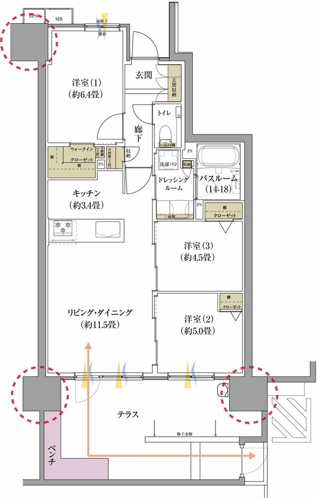 サーパス庚午中ザ・レジデンス 間取り B1タイプ