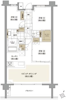 ザ・ライオンズ世田谷八幡山 間取り F2 TYPE