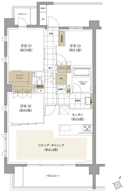 ザ・ライオンズ世田谷八幡山 間取り E2 TYPE