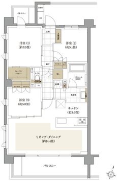 ザ・ライオンズ世田谷八幡山 間取り E2 TYPE