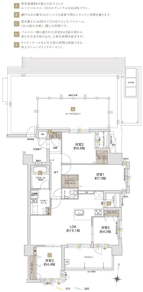 アクタス茶山グランミライ 間取り Hr type