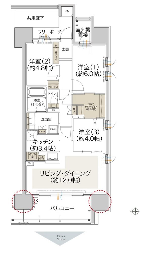 プレディア広島大手町 間取り F type