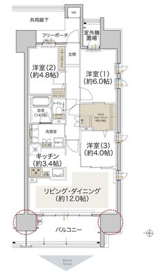 プレディア広島大手町 間取り F type