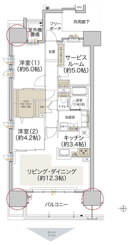 プレディア広島大手町 間取り A type
