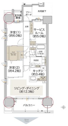 プレディア広島大手町 間取り A type