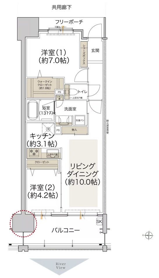 プレディア広島大手町 間取り C type
