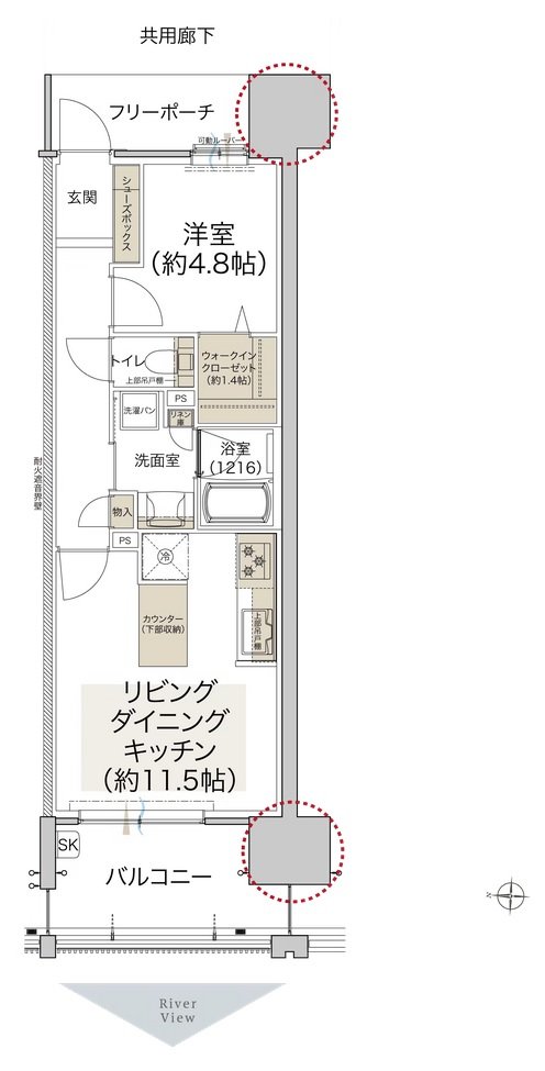 プレディア広島大手町 間取り D type