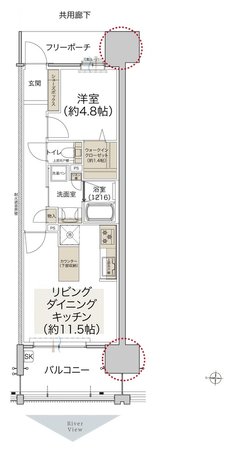 プレディア広島大手町 間取り D type