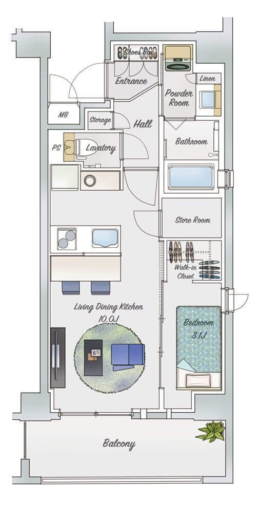 サンレリウス戸畑駅 間取り Dタイプ