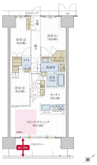 メイツ熊取駅前 間取り D type