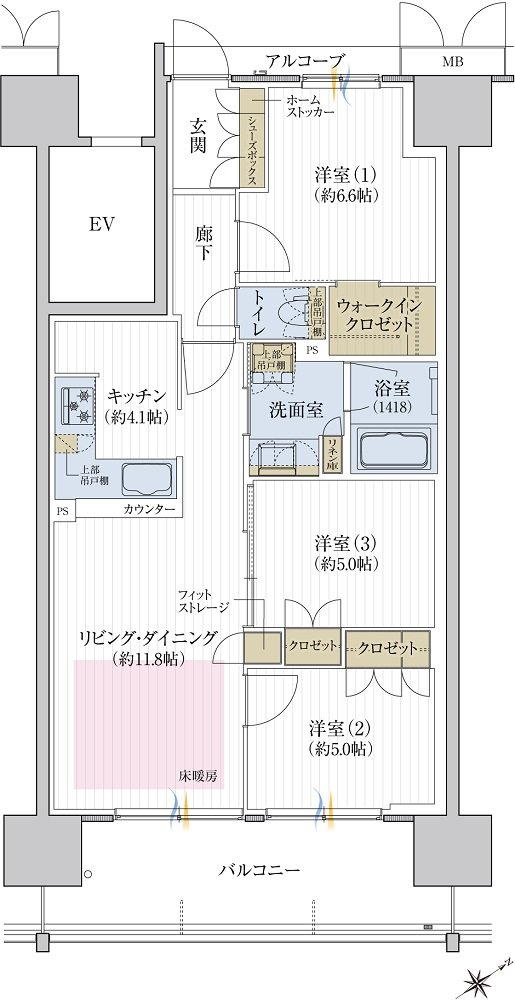 メイツ熊取駅前 間取り Ｂ2 type