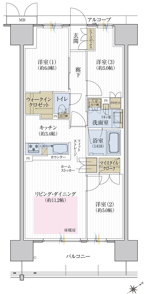 メイツ熊取駅前 間取り C type