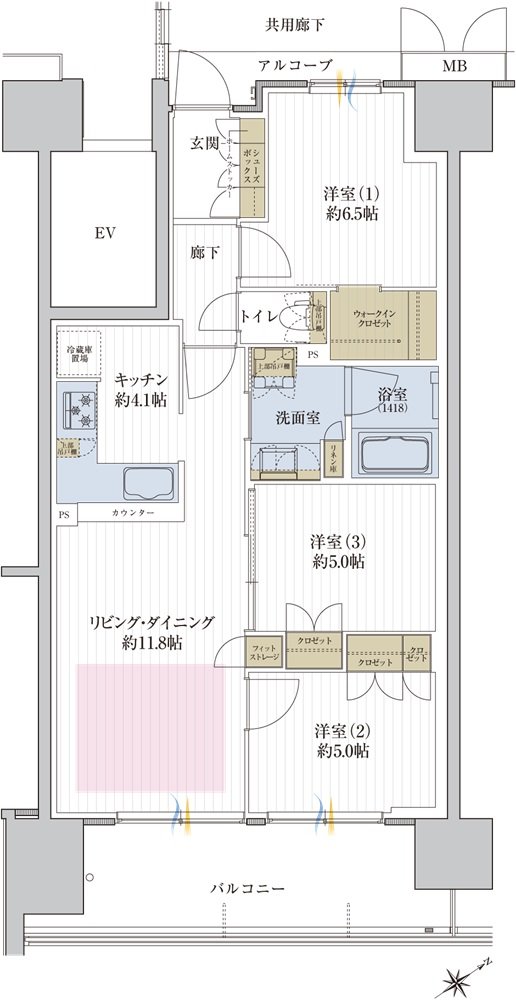 メイツ熊取駅前 間取り B1 type
