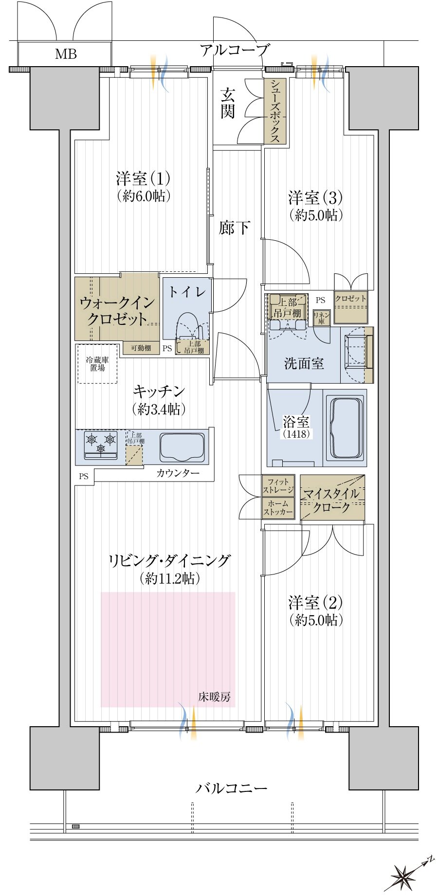 メイツ熊取駅前 間取り E type