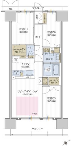 メイツ熊取駅前 間取り E type