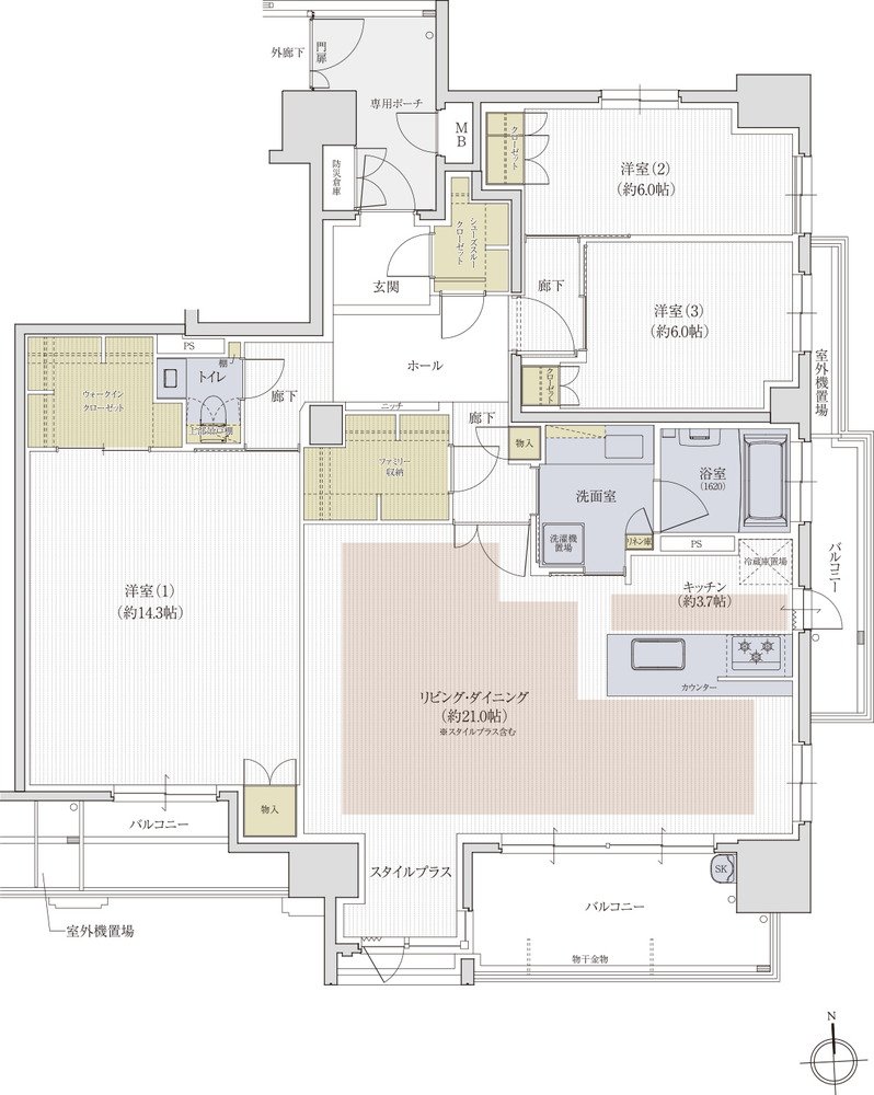 クレアホームズ松山大街道ザ・プレミアム 間取り G type