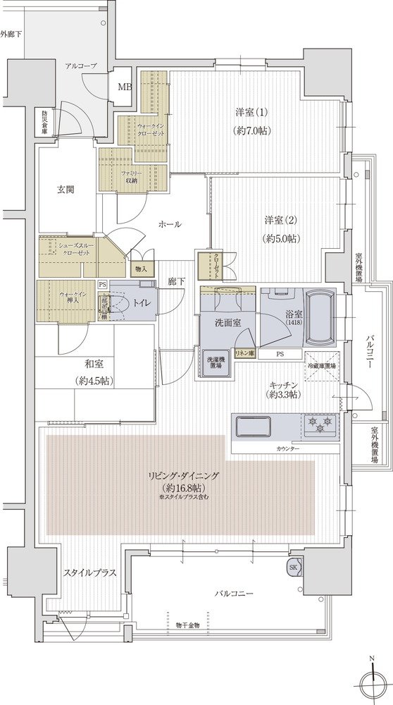 クレアホームズ松山大街道ザ・プレミアム 間取り D type MENU PLAN1