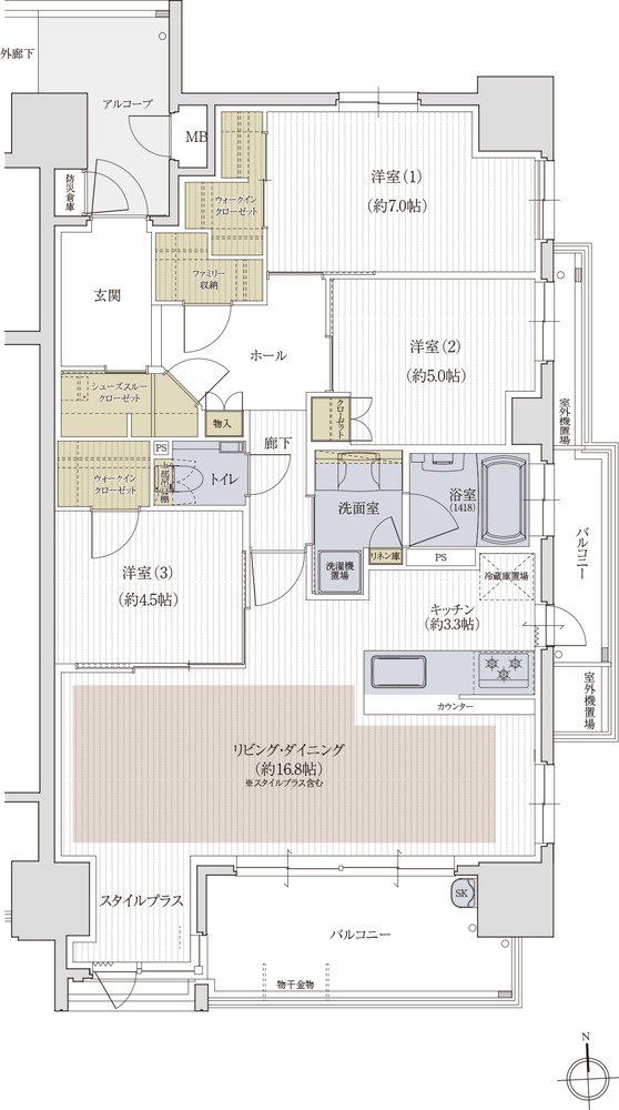 クレアホームズ松山大街道ザ・プレミアム 間取り D type MENU PLAN2