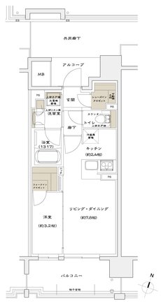 シエリア京橋 ウエスト&イースト 間取り C type【イースト】