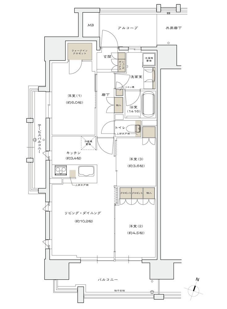 シエリア京橋 ウエスト＆イースト 間取り A type【ウエスト】