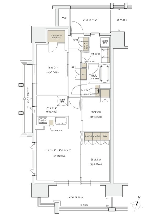 シエリア京橋 ウエスト＆イースト 間取り A type【ウエスト】