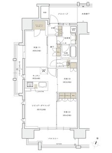 シエリア京橋 ウエスト＆イースト 間取り A type【ウエスト】