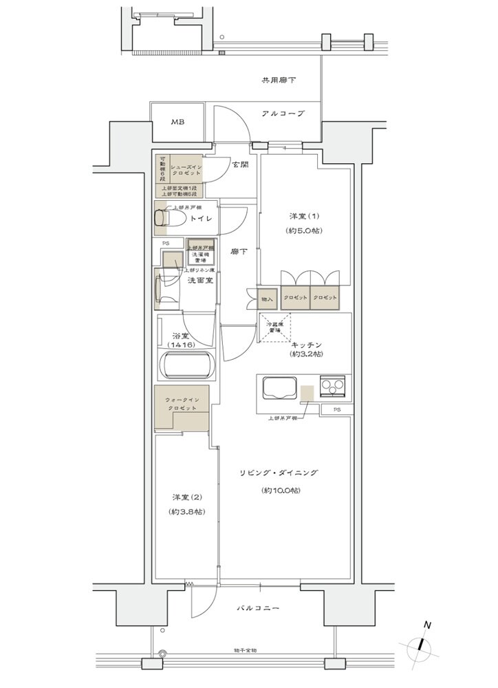 シエリア京橋 ウエスト＆イースト 間取り D type【ウエスト】