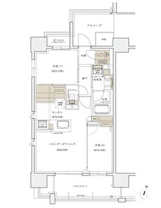 シエリア京橋 ウエスト＆イースト 間取り A type【イースト】