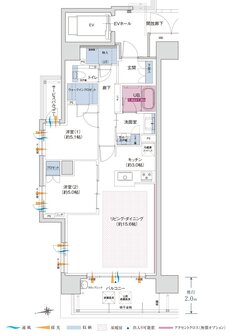 グラディス稲荷町リバークロス 間取り A1タイプ メニュープラン