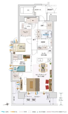グラディス稲荷町リバークロス 間取り Dタイプ メニュープラン