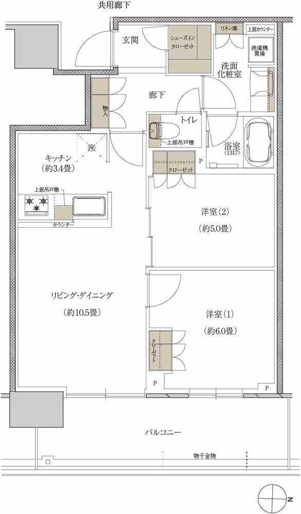 プラウドタワー神戸垂水 間取り 57EE type